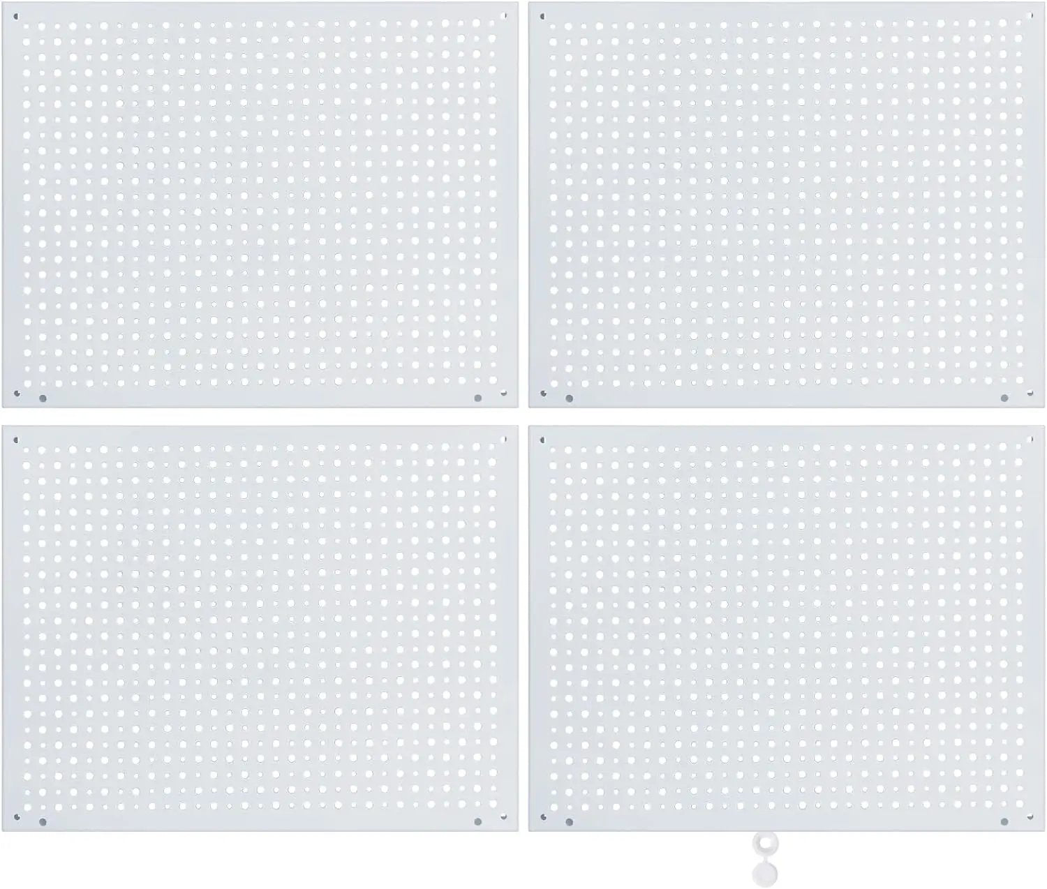 Peg Board, Heavy Duty Steel Organization Panels, Universal 1/8 and 1/4 Peg Board Accessories, Ideal for Garage Tool Storage, Pack of 4(White, 16X12) by GreenHaven Gardens