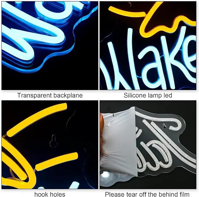 WLHOPE Wake in Bake Neon Signs Yellow Blue LED Neon Signs for Wall Decor, USB Fried Eggs Neon Light Letter Bakeing Neon Sign for Bedroom Home Kitchen Cake Baking Shops Cafes Birthday Party by GreenHaven Gardens