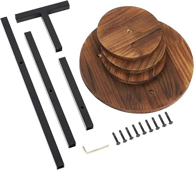 AUGOSTA 3 Tier Plant Stand, Tall Metal Wood Shelf Holder for Indoor, Outdoor Display Rack Flower Pot Stand for Corner Living Room Balcony Garden Patio by GreenHaven Gardens