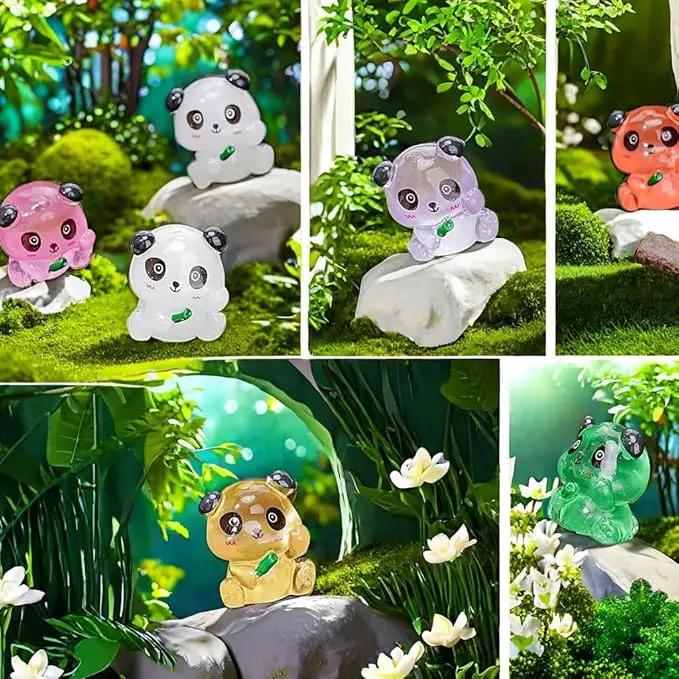 35 Pcs Mini Panda Figurines Luminous Miniature Cute Resin Animals Glow in The Dark Tiny Panda Landscape Decoration Resin Figures DIY Accessories Ornament Craft Party Cake Topper by GreenHaven Gardens