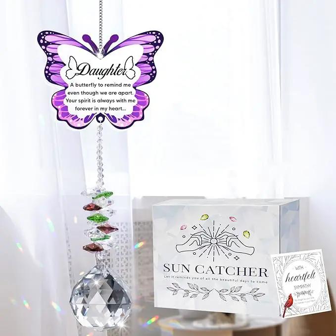 Sympathy Gifts for Loss of Daughter, Daughter Memorial Crystal Suncatcher Butterfly Rainbow Maker, Memorial Gifts for Loss of Daughter, in Memory of Daughter, Bereavement Gifts for Loss of Daughter by GreenHaven Gardens