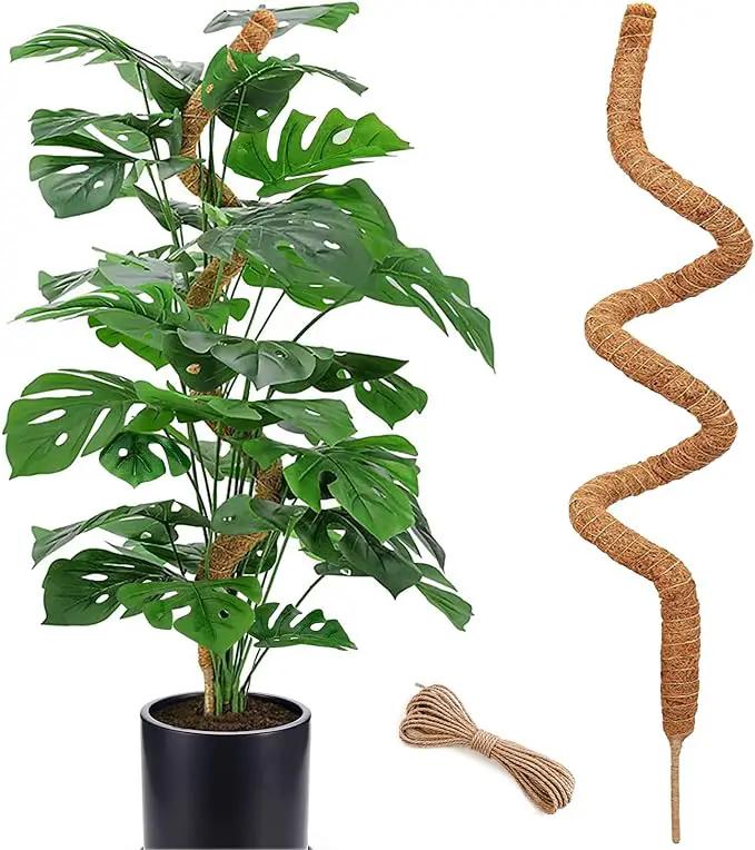 60 Inch Moss Pole for Plants Monstera, Tall Bendable Moss Poles for Climbing Plants Indoor, Large Handmade Plant Pole Sticks, Coco Coir Plant Support Stakes for Potted Plants, Pothos by GreenHaven Gardens