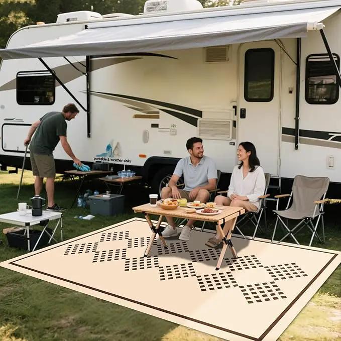 WILDROOTS 5x8 Feet Square String Plastic Outdoor Rug, Stain Resistant Waterproof Reversible Outdoor Patio Rug, Fade Resistant Camping Rug by GreenHaven Gardens