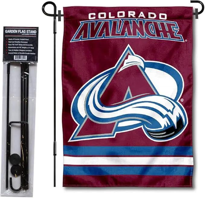 WinCraft Colorado Avalanche Garden Flag with Pole Stand Holder by GreenHaven Gardens