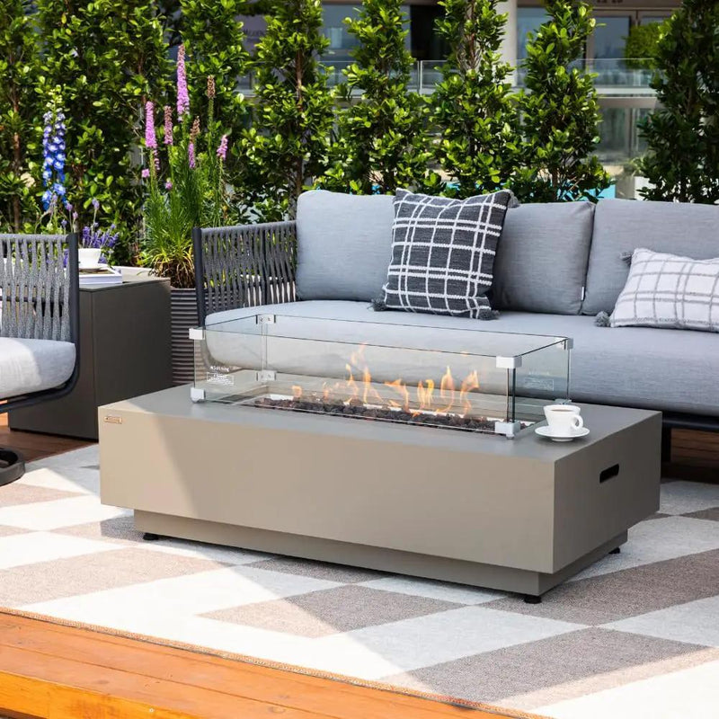 Westwood 50” Propane Fire Pit Smokeless Firepit Converts to Outdoor Gas Fire Pit for Outside Patio Firepit Table Includes Windscreen Rain & Tank Cover Lava Rocks Lid CSA Certified by GreenHaven Gardens