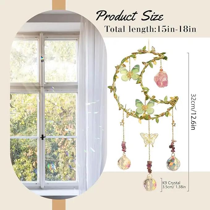 Suncatcher - Amethyst Moon Crystal Sun Catcher Window Hanging, Good Luck Charms Gifts for Women Chrismas Thanksgiving Birthday Crystal by GreenHaven Gardens