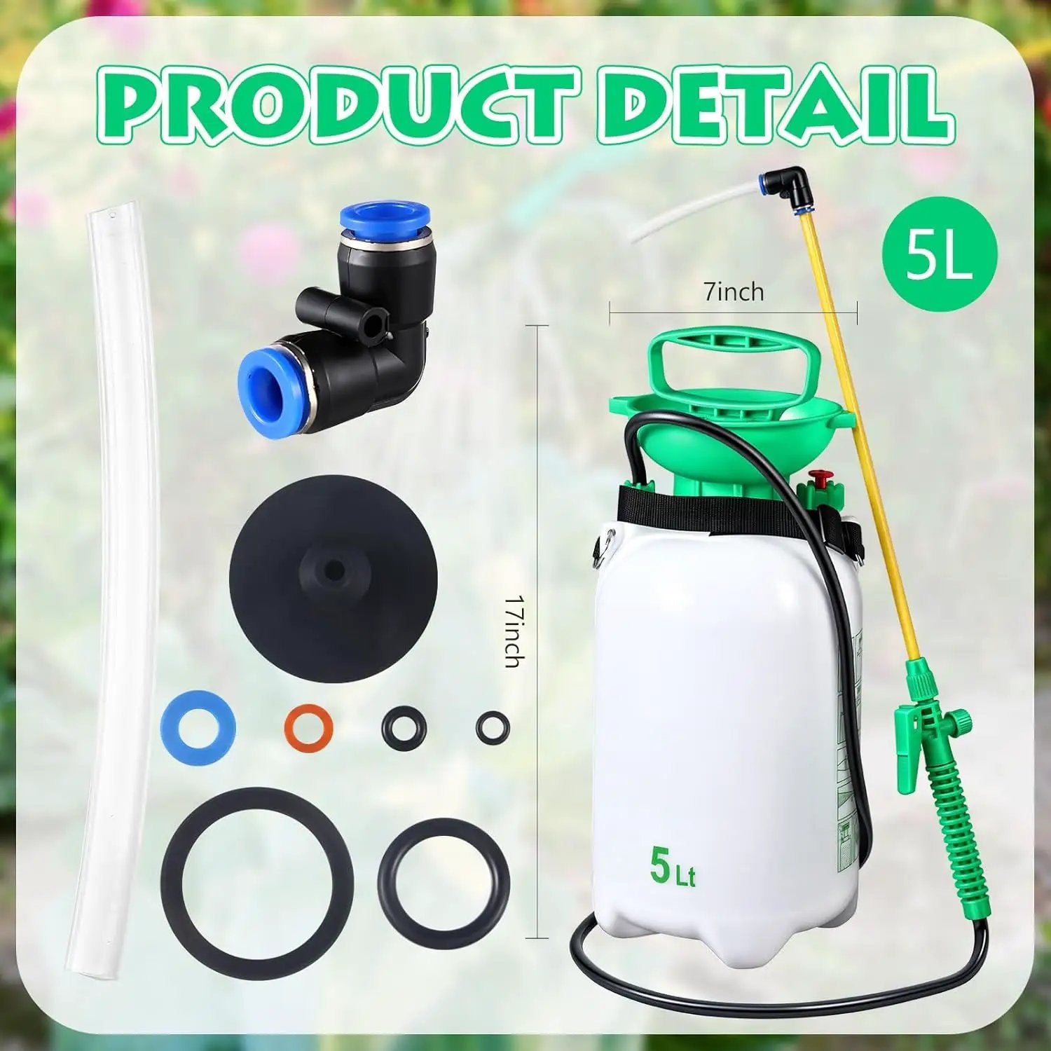 Honeydak 1. 3 Gallon 5l Watering Can Device for Watering Hanging Plant Basket Hard to Reach High Plant Waterer Sprayer Pump Pressured Sprayer for Indoor or Garden by GreenHaven Gardens