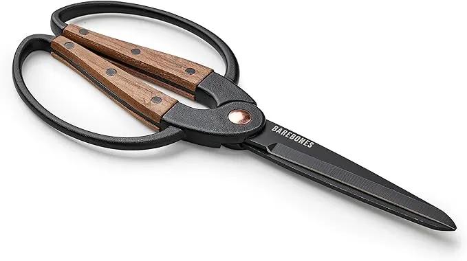 Barebones Garden Scissors - Walnut Scissors - Garden Supplies and Indoor Plant Accessories - Plant Shears with Wide Handles - Comfortable Fit Hand Pruners (Large) by GreenHaven Gardens