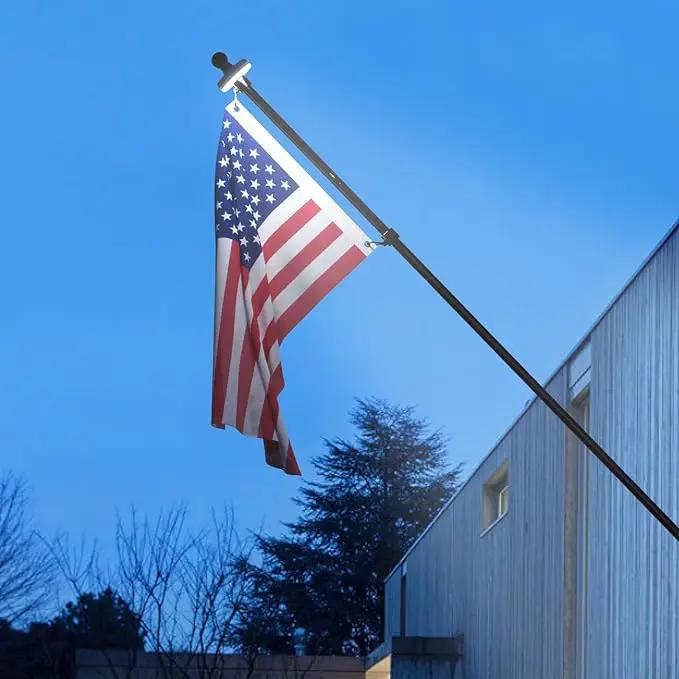 ZMTECH 6FT Flag Pole Kit with Solar Light and Proud American Flag, Adjustable Bracket and Upgraded Tangle-Free Ring 1" Stainless Steel Flagpole for Day and Night, Residential, Commercial, Black by GreenHaven Gardens