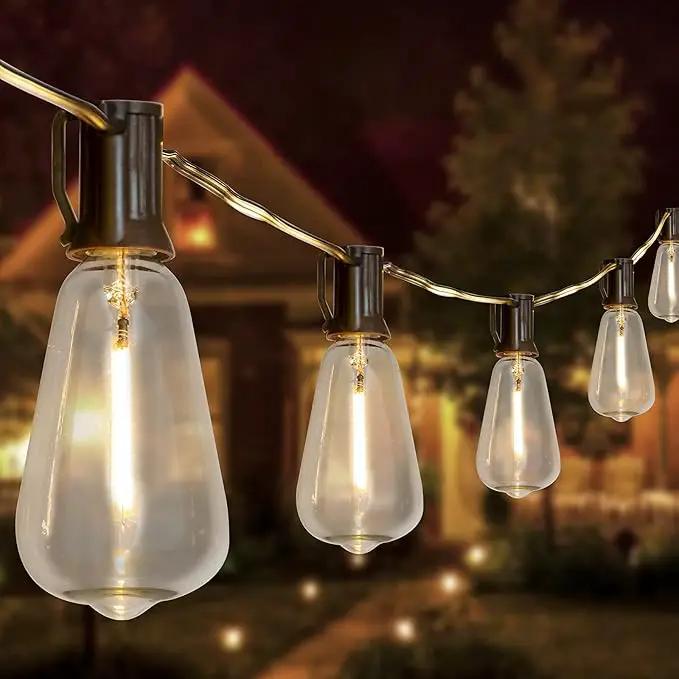 Vanthylit Outdoor String Lights, 15 FT Patio String Lights with LED Filament Bulb Waterproof Lights Retro Vintage Edison Bulbs for Backyard Patio Bistro Party Garden Connectable by GreenHaven Gardens