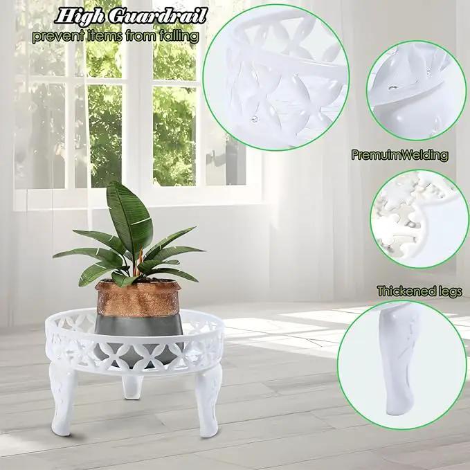 2 Pack White Plant Stand, Metal Plant Stands Outdoor Indoor, Anti-Rust Planter Stands Plant Shelf, Flower Pot Stands for Multiple Plants,Display Shelves Potted Plant Holders for Garden Patio by GreenHaven Gardens