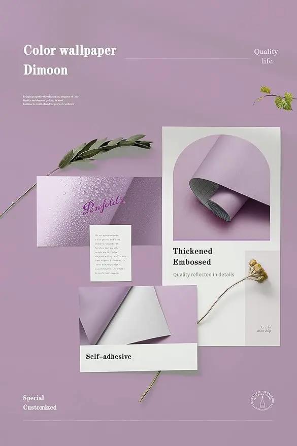 Dimoon 118''x17.7'' Purple Peel and Stick Wallpaper Contact Paper Modern Self Adhesive Wall Paper Removable Renter Friendly Textured Solid Color Shelf Cabinet Vinyl Roll (118''x17.7'',Purple) by GreenHaven Gardens