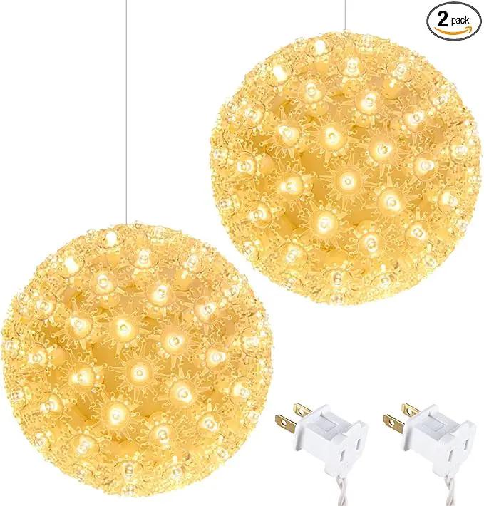 Brightown 6” Christmas Lights Ball Outdoor Sphere Lights 100 Replaceable LED Bulbs Plug in for Xmas Indoor Party Wedding Home Commercial Decorations by GreenHaven Gardens