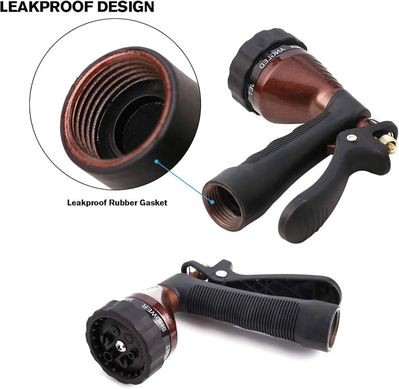 GREEN MOUNT Water Hose Nozzle Spray Nozzle, Metal Garden Hose Nozzle with Adjustable Spray Patterns, Perfect for Watering Plants, Washing Cars by GreenHaven Gardens