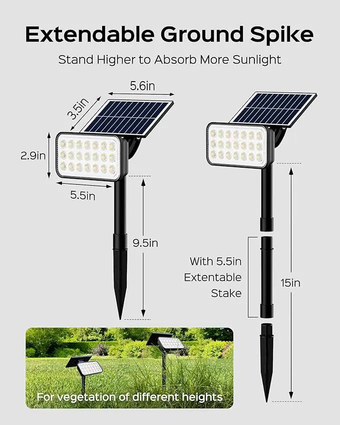 JACKYLED Solar Spot Lights Outdoor, 84 LEDs Solar Lights for Outside with 5 Modes Auto On/Off, IP65 Waterproof Landscape Spotlights for Yard Garden Decorative, Walkway, Driveway, 2 Pack by GreenHaven Gardens