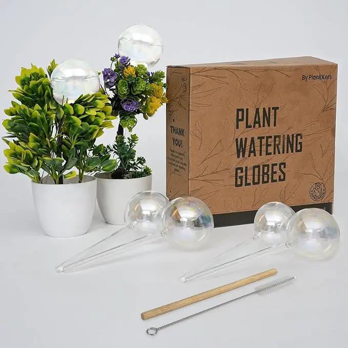 Large 6 Pcs Iridescent Self Watering Globes, Glass Rainbow Plant Watering Globes, Self Watering Planter Insert, Automatic Plant Waterer Indoor, Plant Watering Devices, Plant Water Globe, Watering Bulb by GreenHaven Gardens