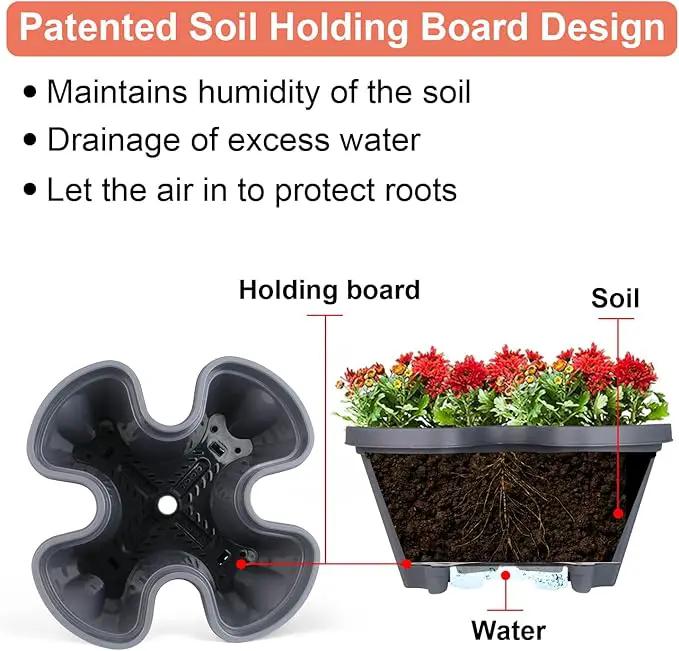 Vertical Planter 3 Tier Stackable Planters Garden Planters Strawberry Herb Flower and Vegetable Planter Indoor Outdoor Gardening Pots with Removable Wheels and Tools by GreenHaven Gardens