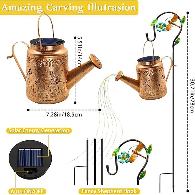 Solar Lights Outdoor Garden Decor, Dragonfly Hanging Watering Can Landscape Lights Waterproof Yard Decorations for Outside Porch Patio Backyard, Gardening Gift for Mom Grandma Women Birthday by GreenHaven Gardens