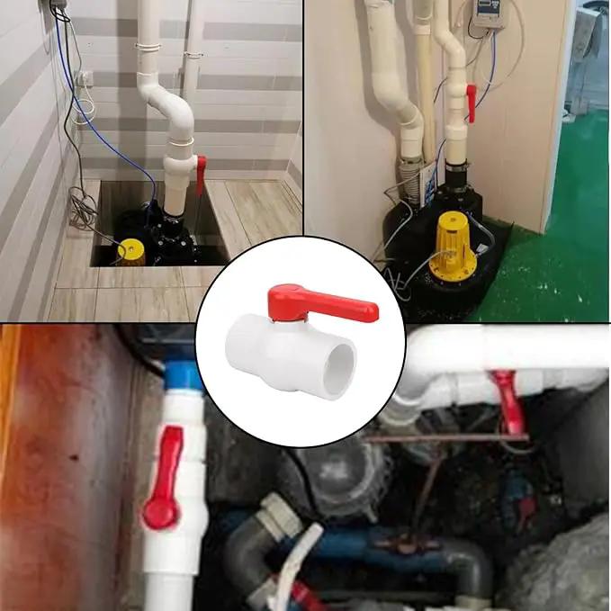 2-1/2" PVC Ball Valve Water Pipe Shut-off Valve Socket with Red T-Handle for Cold Water Supply lines, Irrigation Pipe fitting System(Socket x Socket), 2.50" PVC Water Shut-off Valves Fitting, SCH40 by GreenHaven Gardens