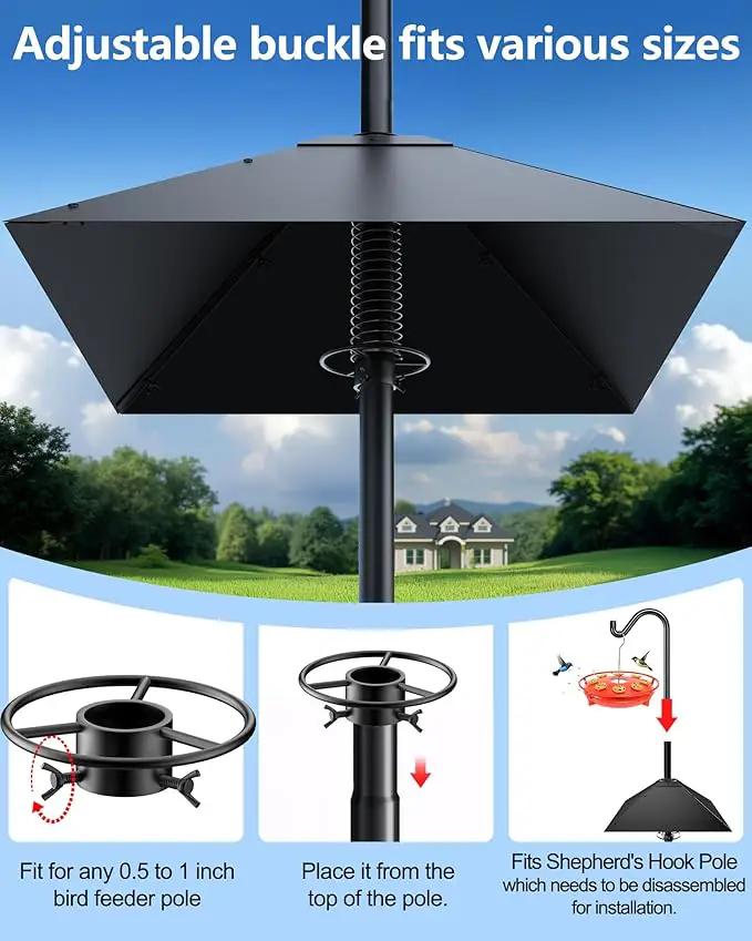 Metal Squirrel Baffle - Squirrel Baffle for Bird Feeder Pole, Upgrade Spring Motion Design for Better Defense, 19 Inch Heavy Duty Guard for Outside Bird Feeder Pole Mount by GreenHaven Gardens