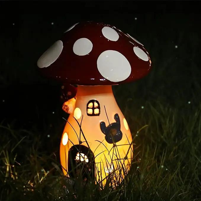 Fairy Houses for Outside - Solar Light Garden Decor, Solar Garden Decor, Waterproof Yard Mushroom Ornaments for Patio Lawn, Christmas, Birthdays, Unique Gift Ideas for Gardening Mom & Grandma by GreenHaven Gardens