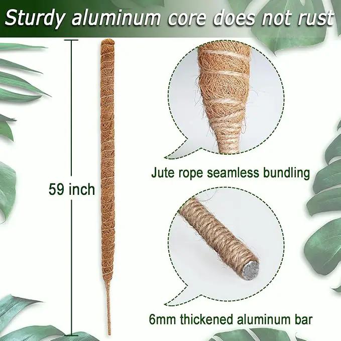 Moss Pole for Plants Monstera, 59 Inch Tall Bendable Moss Poles for Climbing Plants Indoor, Large Handmade Plant Pole Sticks, Coco Coir Plant Support Stakes for Potted Plants, Pothos by GreenHaven Gardens