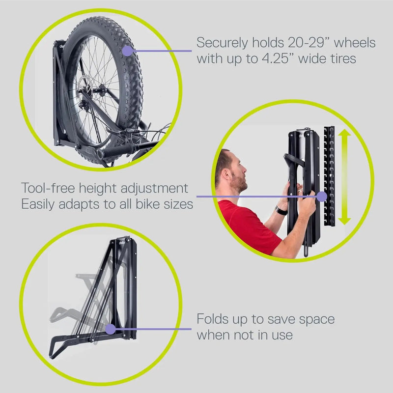 Pivot Bike Storage Rack by Delta Cycle - Bike Rack Garage Wall Mount Swivels to Save Space - No Lifting Required Vertical Bike Rack - Indoor Bike Storage Wall Hanger Holds Up to 100 lbs by GreenHaven Gardens