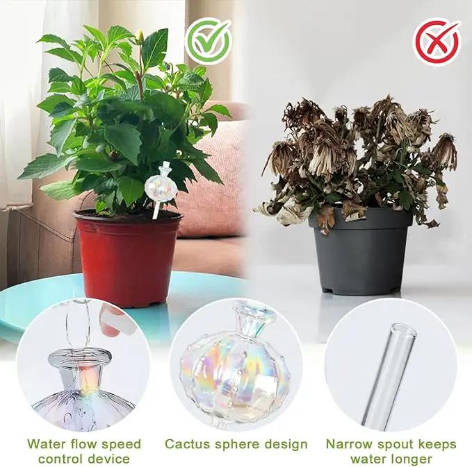 4 PCS Plant Self Watering Globes 8.9 Inch Self Watering Planter Insert Glass Water Globes for Indoor Plants & Outdoor Plants by GreenHaven Gardens
