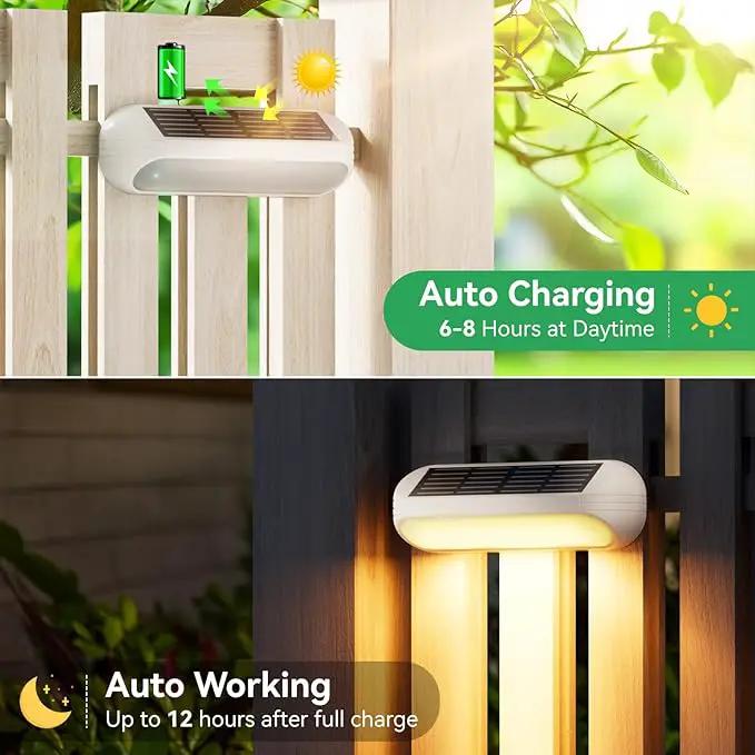Solar Outdoor Lights 4 Pack, Bright Fence Lights with Multi-Color Changing & Warm White Mode, Upgraded Solar Step Lights Outdoor Waterproof for Garden Deck Post Stair Yard and Wall by GreenHaven Gardens