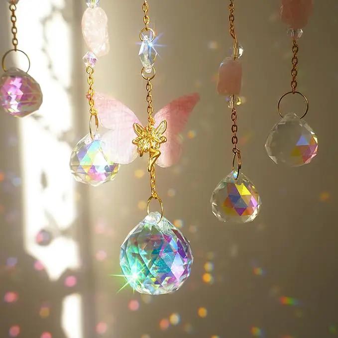 Butterfly Crystal Sun Catcher Hanging Good Luck Charms Suncatcher Room Decor Prism Rainbow Maker for Windows Home Office, Blessed Gift Ideas for Chrismas Thanksgiving Birthday by GreenHaven Gardens