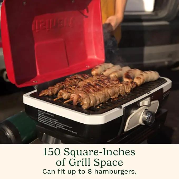 Cuisinart Petite Gourmet Portable Gas Grill with VersaStand, Compact Portable Grill Propane, 150 Sq. In. Cooking Surface, 5,500 BTU Burner Small Gas Grills for Camping, BBQ, Adjustable Base, Handles by GreenHaven Gardens