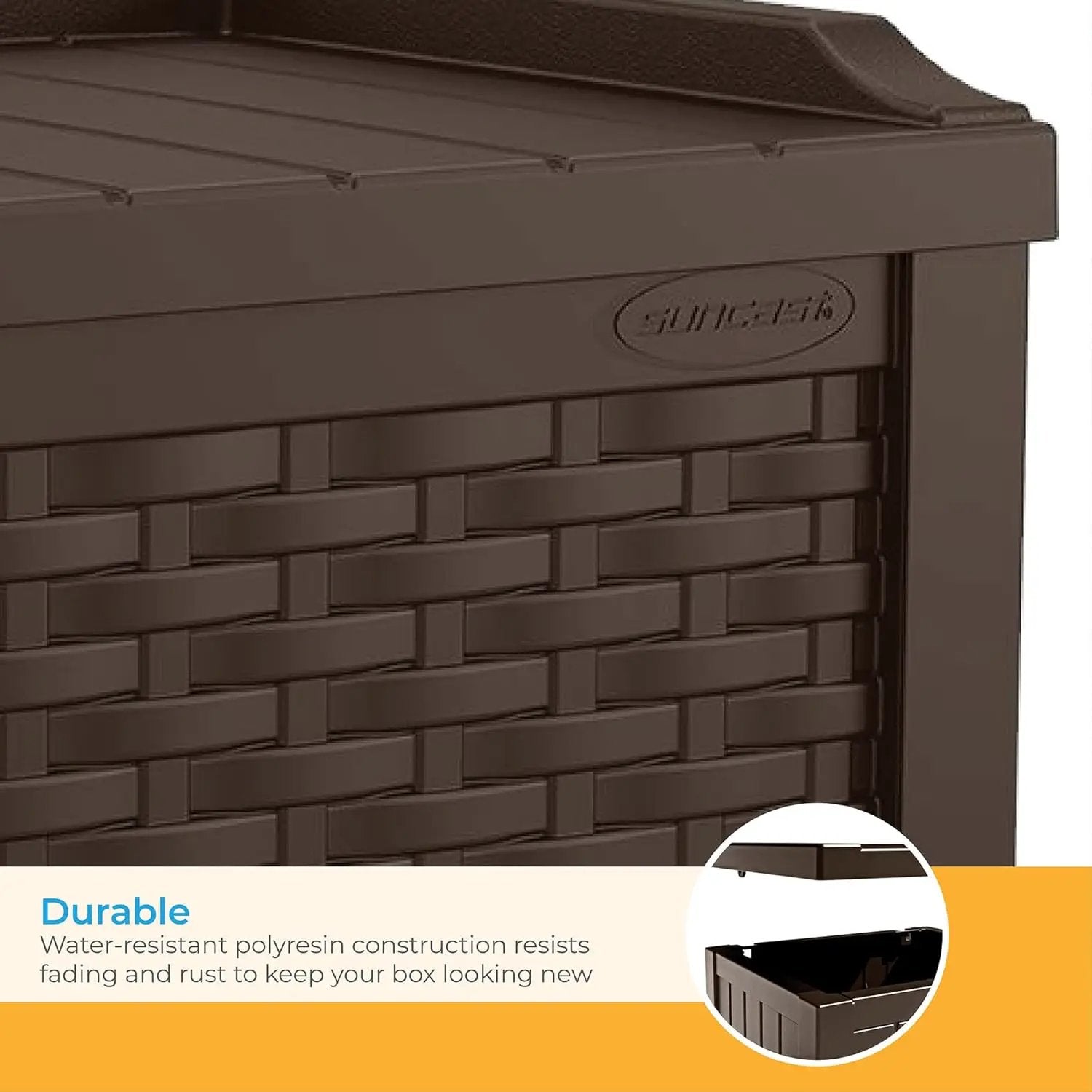 Suncast 22 Gallon Small Resin Storage Seat, Java, SSW600J by GreenHaven Gardens