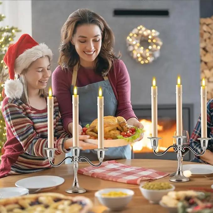 JOSU 6 Pack Flameless Candles with Remote Control Timer, Flickering LED Taper Candles Battery Operated, Christmas Window Light for Candleholder for Home Decor Thanksgiving Wedding Decoration by GreenHaven Gardens