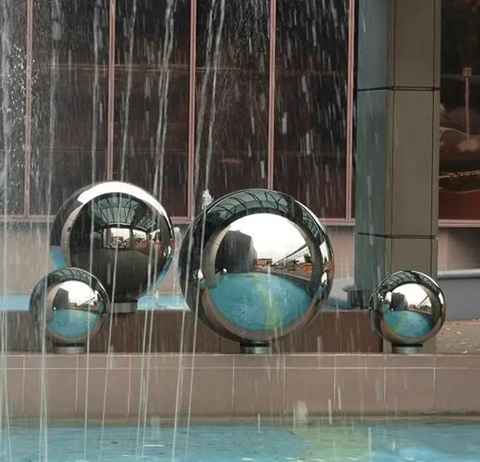 Nerien Gazing Ball, Stainless Steel Garden Mirror Globe, Polished Ornament Sphere, Hollow Floating Reflective Hemisphere, for Home Outdoor Pond Housewarming Swimming Pool Decoration, Silver, 5Pcs Mix by GreenHaven Gardens