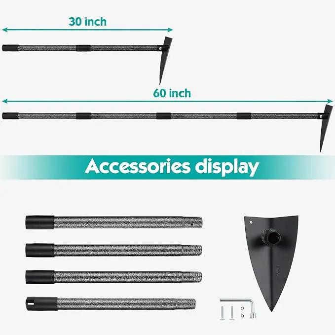 Hoe Garden Tool,Triangle Gardening Hoe with Sharp Blade for Digging,Weeding,Cutting and Loosing Soil,60 Inch Adjustable Length Metal Handle… by GreenHaven Gardens
