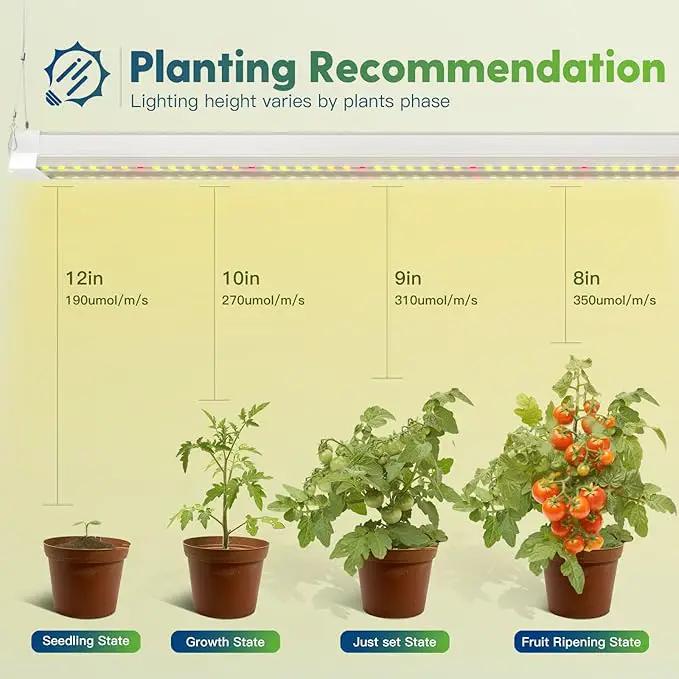 FREELICHT 2 Pack 4FT LED Grow Light, 40W (250W Equivalent), Full Spectrum Sunlight Growing Lamp Fixture, Linkable Hanging Plant Light for Hydroponic Indoor Plants Seeding, Plug-in with On/Off Switch by GreenHaven Gardens