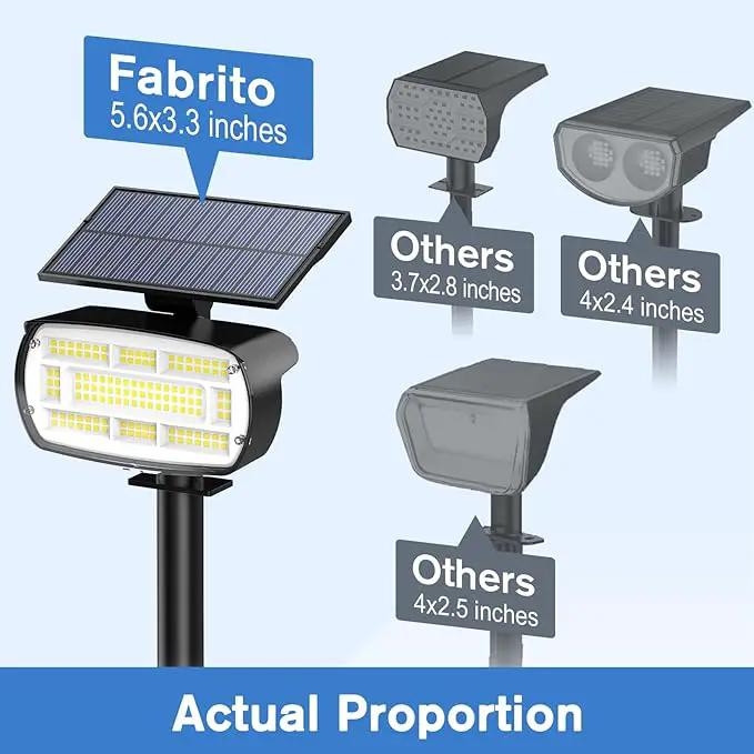 Fabrito Solar Spot Lights Outdoor 136 LEDs, Large Area Lighting Solar Lights Outdoor, 4 Pack IP65 Waterproof Landscape Spotlights Auto On/Off for Yard, Garden, Pathway, Plants,Tree (Cool White) by GreenHaven Gardens