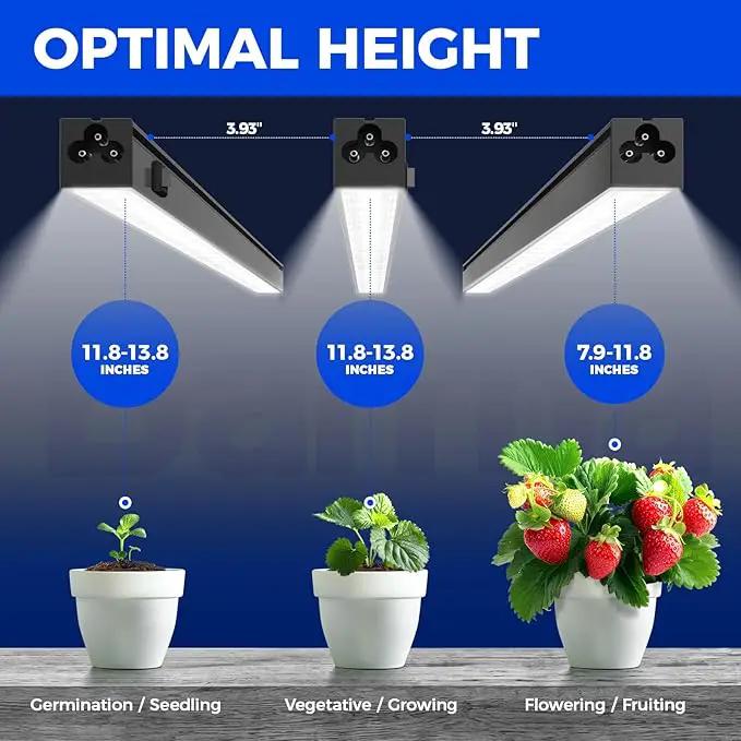 Barrina T5 Grow Lights for Indoor Plants, Full Spectrum Grow Light, 1ft LED Plant Light, Black Cover LED Grow Light Strips, 3 Mounting Modes, Magnetic Installation, Plug and Play, 5000K, 4 Packs by GreenHaven Gardens