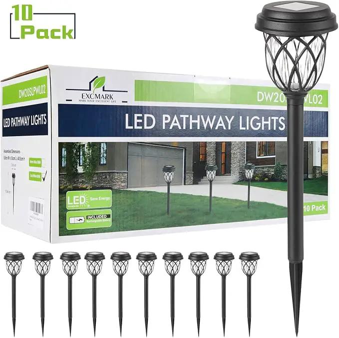 10 Pack Solar Lights Outdoor Garden Pathway Solar Powered Yard Lights for Walkway Sidewalk Driveway. by GreenHaven Gardens