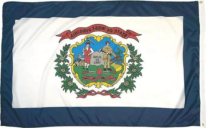 FlagSource West Virginia Nylon State Flag, Made in the USA, 5x8' by GreenHaven Gardens