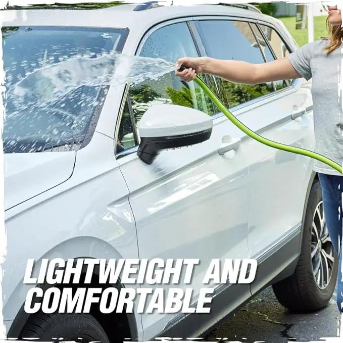 Rugged Rhino Heavy Duty Flexible Light Weight Garden Hose, 50ft x 5/8in, 4 Layer Leakproof Outdoor Gardening Tools, Watering Supplies, Powerful Water Pressure for Lawn, Flowers, Green Black by GreenHaven Gardens