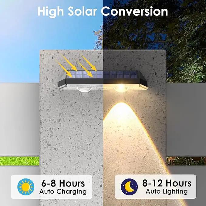 Solar Fence Lights Outdoor Waterproof LED - 3000/4000/6000K 3 Mode, IP65 Waterproof Fence Lights Solar Powered, Solar Wall Lights for Outside, Backyard/Step/Patio/Deck Fence/Stair Railings (12 pack) by GreenHaven Gardens