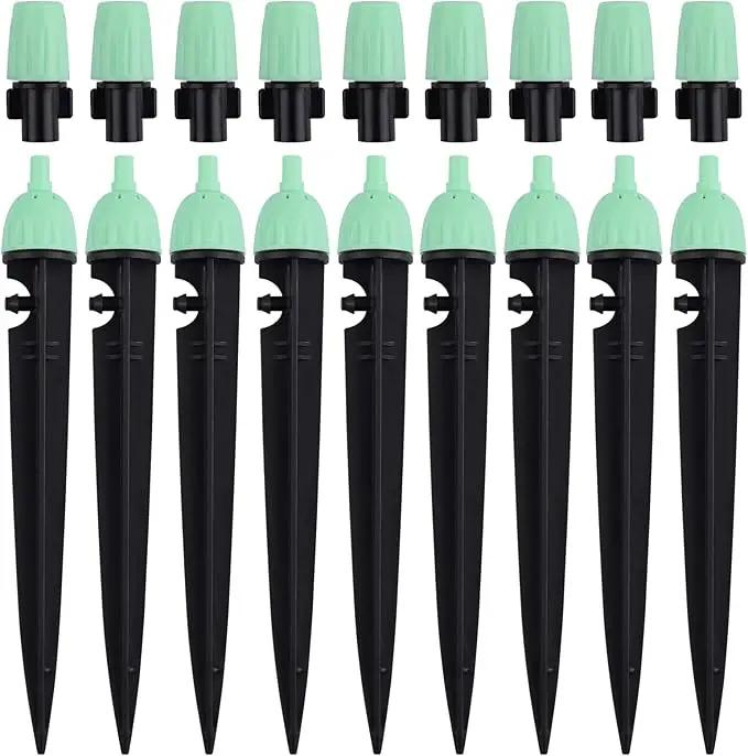 Kalolary 1/4 Inch Drip Irrigation Emitters, 20PCS Micro Spray Irrigation Drippers for 4/7mm Tube Adjustable 360 Degree Water Flow Sprinklers Garden Irrigation Sprayer for Potted Plants Watering System by GreenHaven Gardens