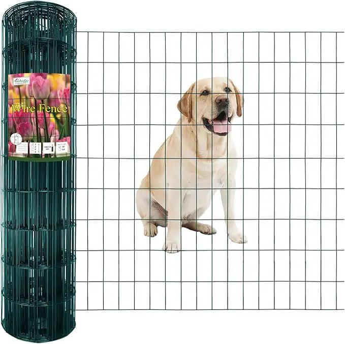 Green PVC Coated Welded Wire Fence 36 Inch x 50 Foot, 2 Inch x 4 Inch 14GA, Garden Border Fencing Roll Vinyl Coating Metal Wire Mesh Hardware Cloth for Yard Vegetable Plant Protection by GreenHaven Gardens