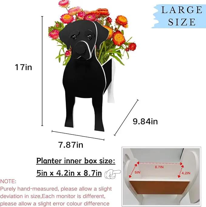 Black Labrador Dog Planter Plant Pots,Cute Garden Dog Flower Planter,Large Dog Planters Birthday Gifts for Women,Office,Indoor/Outdoor Decor(9.84 * 7.87 * 17in) by GreenHaven Gardens