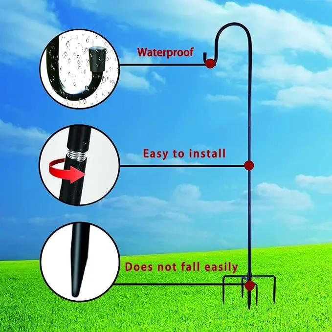 Shepherd-Hooks Adjustable for Bird-Feeder Lantern Plant-Hook Garden-Stake - Plant Stand Hanger for Outdoor Flower Basket, Bird Feeder Hanger Weddings Decor by GreenHaven Gardens