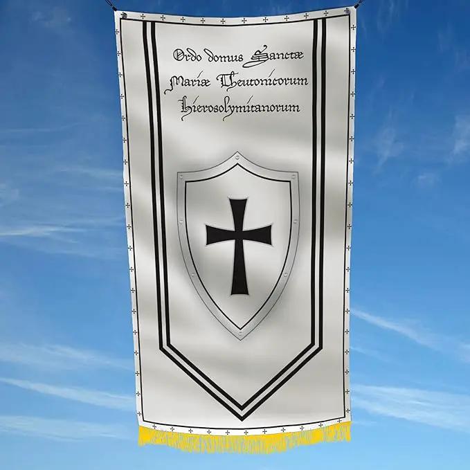 The Order of Brother of the German House of Saint Mary Jerusalem Teutonic Order 3x5" Flag Banner- Religious & Military Nature, Teutonic State in Prussia, Christian Humanitarian & Cultural Organization by GreenHaven Gardens