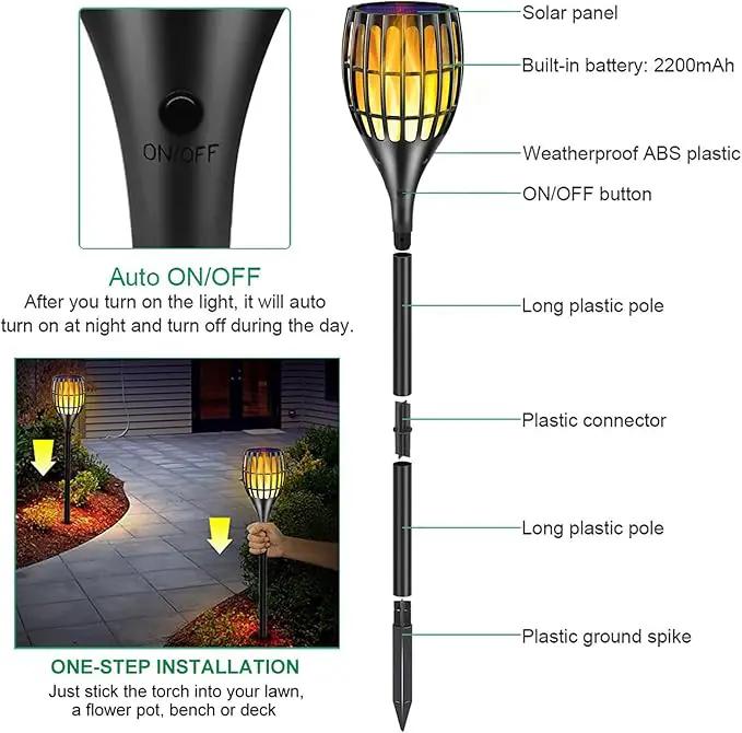 Outdoor Solar Lights Upgraded,Waterproof Flickering Flames Torches Lights Solar Spotlights Landscape Decoration Lighting Dusk to Dawn Auto On/Off Security Torch Light for Patio Driveway, 4P by GreenHaven Gardens