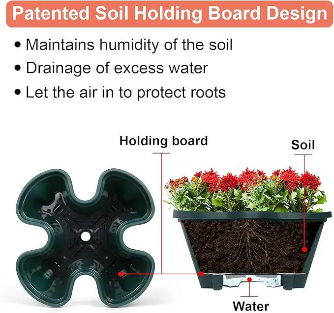 Vertical Planter 4 Tier Stackable Planters Garden Planters Strawberry Herb Flower and Vegetable Planter Indoor Outdoor Gardening Pots with Removable Wheels and Tools 2-Pack by GreenHaven Gardens