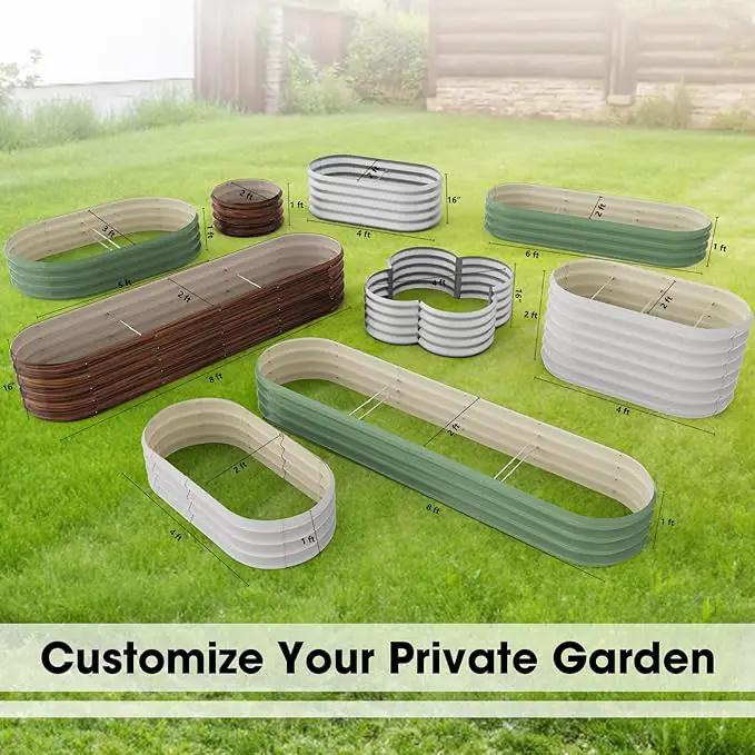 2x2x1ft Round Galvanized Raised Garden Bed Outdoor Metal Planter Box Raised Beds for Gardening,Vegetables,Fruits,Flowers & Herbs (Brown) by GreenHaven Gardens